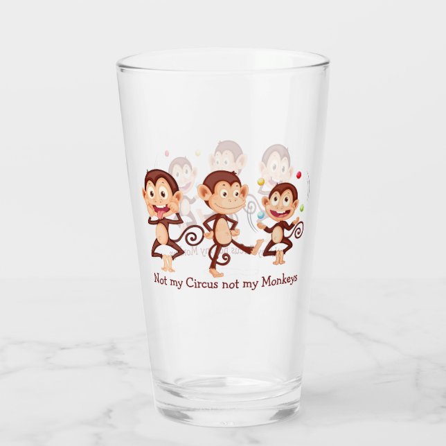 Inte min cirkus, inte min Monkey Roligt Quote Art Glaskopp (Baksida)