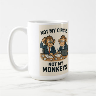 Inte min cirkus, inte mina apor - Lårt Tecknad Mun Kaffemugg