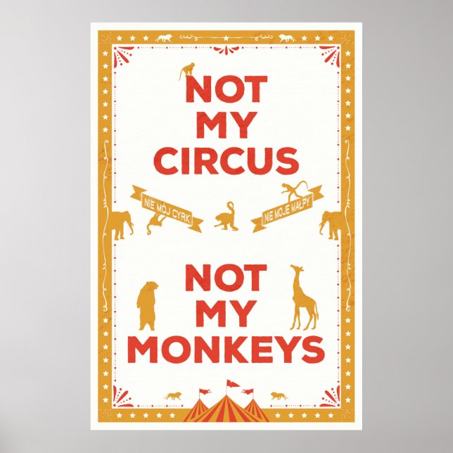 Inte min cirkus, inte mina apor poster (Framsidan)