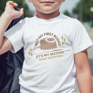 "Inte Min Första Rodeo" Barn cowboy 2-års födelsed T Shirt