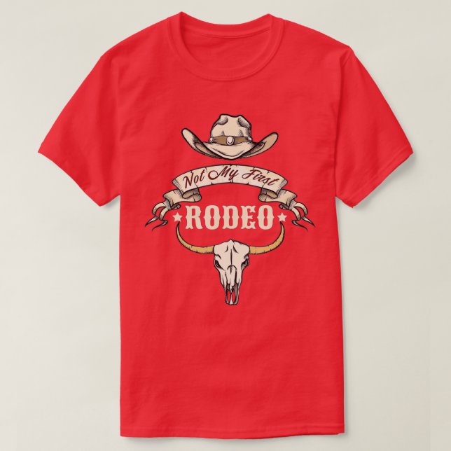 Inte min första Rodeo Bull Skull Western Life Land T Shirt (Design framsida)