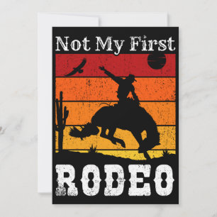 Inte min första Rodeo Cowboy Cowgirl Horse Sunset Inbjudningar