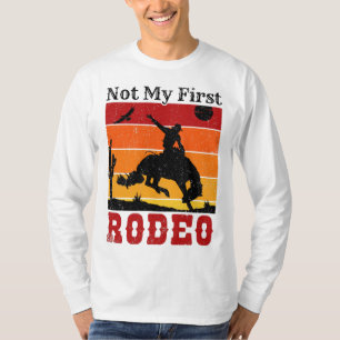 Inte min första Rodeo Cowboy Cowgirl Horse Sunset T Shirt