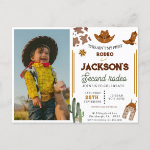 Inte Min Första Rodeo Cowboy foto 2-årsdag Vykort