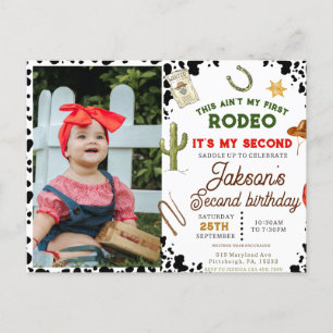 Inte Min Första Rodeo Cowboy foto 2-årsdag Vykort