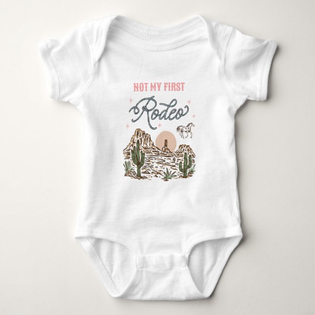 Inte Min Första Rodeo Western Cowgirl-bodysuit T Shirt (Framsida)