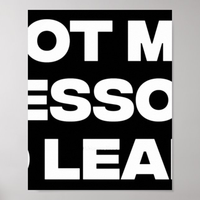 Inte min lärdom att lära poster (Framsidan)