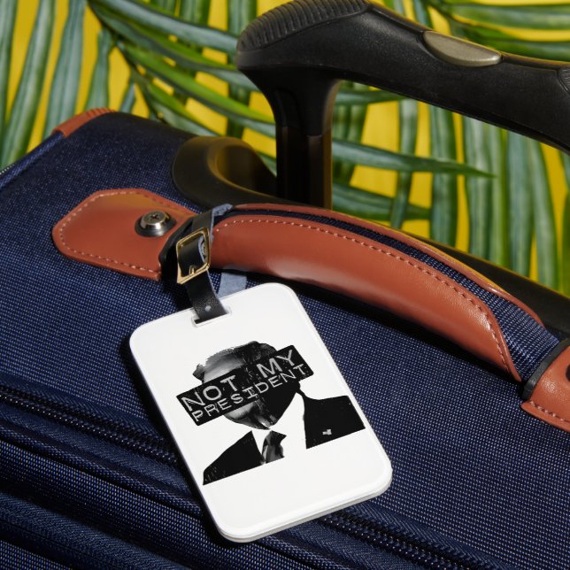 Inte min ordförande Anti Trump Inaguration Liberal Bagagebricka (Framsida Insitu 1)