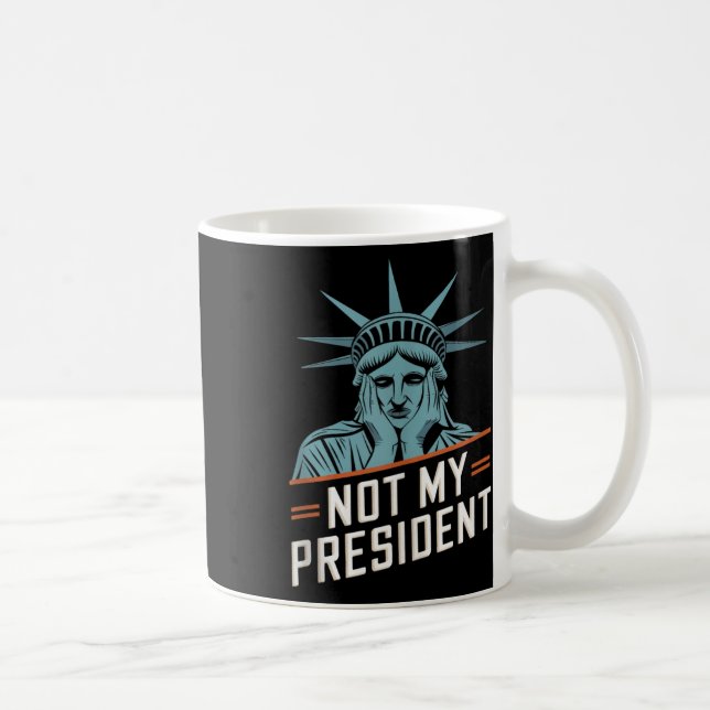 Inte min ordförande Implicit Trump Resist Anti Tru Kaffemugg (Höger)