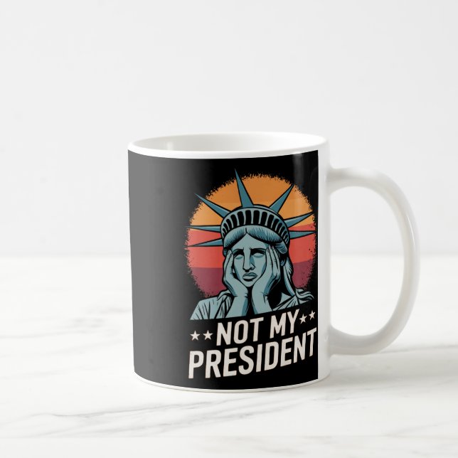 Inte min ordförande Implicit Trump Resist Anti Tru Kaffemugg (Höger)