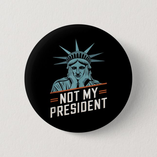 Inte min ordförande Implicit Trump Resist Anti Tru Knapp (Framsida)