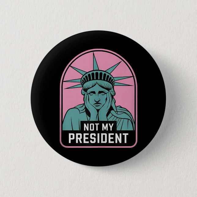 Inte min ordförande Implicit Trump Resist Anti Tru Knapp (Framsida)