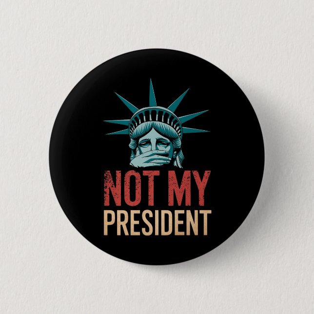 Inte min ordförande Implicit Trump Resist Anti Tru Knapp (Framsida)