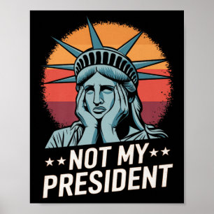 Inte min ordförande Implicit Trump Resist Anti Tru Poster