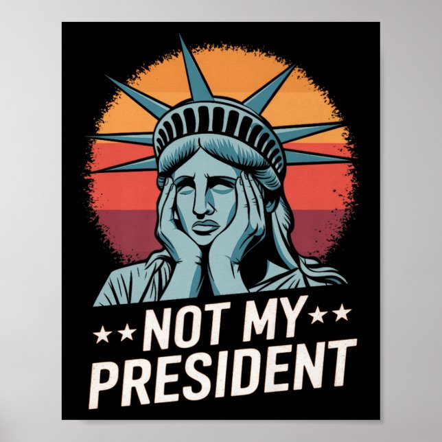 Inte min ordförande Implicit Trump Resist Anti Tru Poster (Framsidan)