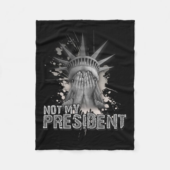 Inte min president Frihetsgudinnan-antitrump Fleecefilt (Framsidan)