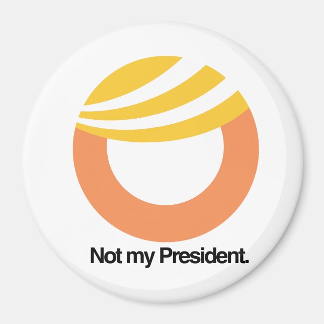 Inte min talman - Trump Toupee Logotyp - Anti-Trum Magnet (Framsidan)