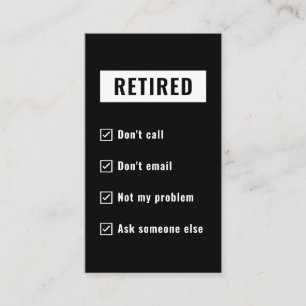 Inte mitt problem, Humor Funny Pension Visitkort