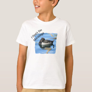 Inte morgon Person Sömnig Black White Anka T Shirt