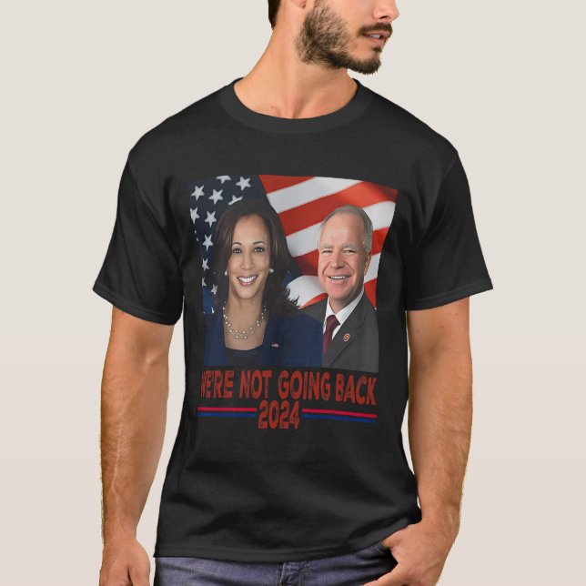 Inte mot Kamala Harris Tim Walz T Shirt (Framsida)