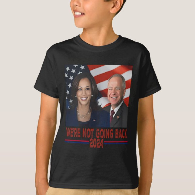 Inte mot Kamala Harris Tim Walz T Shirt (Framsida)