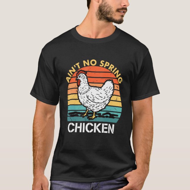 Inte någon vårkyckling vintagekläder t shirt (Framsida)