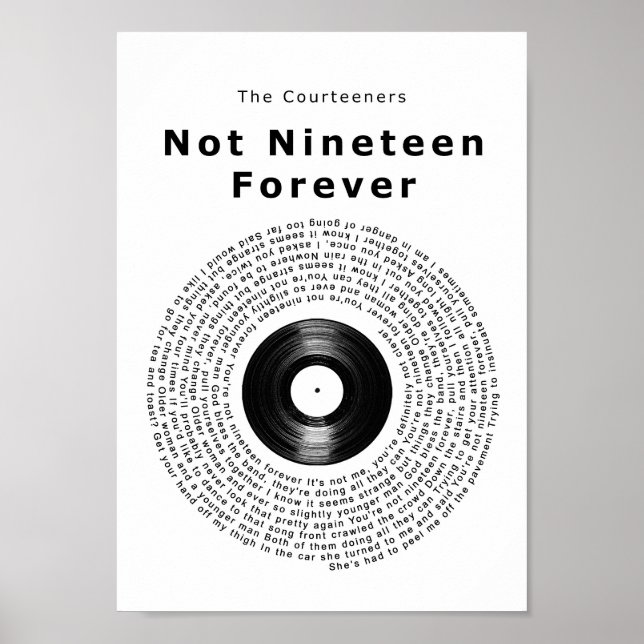 Inte nitton för vinylposten Sång-utskrift Poster (Framsidan)