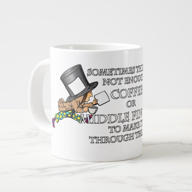 Inte Nog Kaffe eller Tummar Neråt Jumbo Mugg (Framsida vänster)