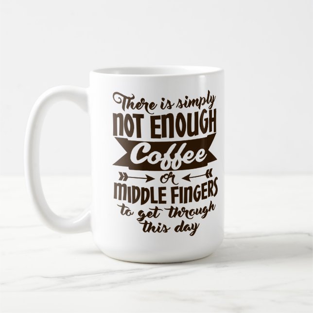 Inte nog kaffetypografi kaffemugg (Vänster)