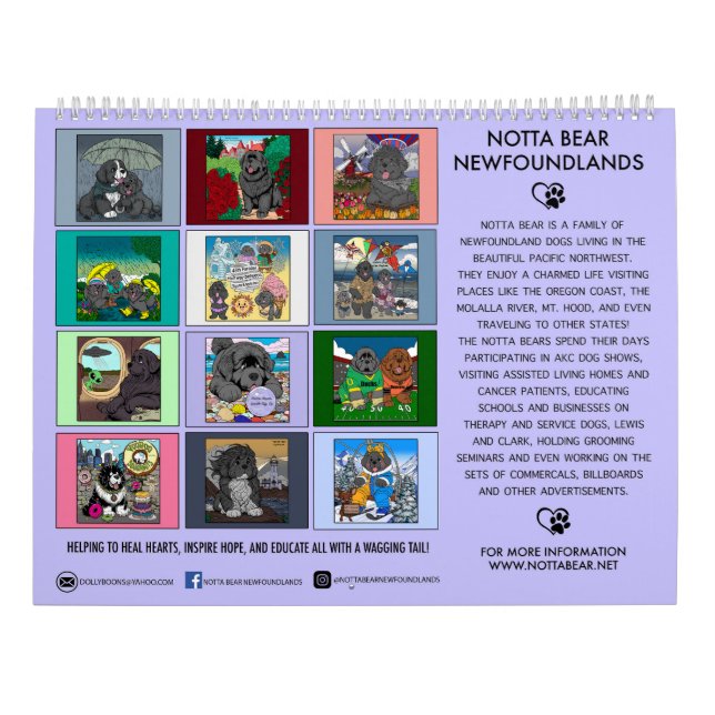 Inte Notta Björnar Statens Hund av Oregon: Newfoun Kalender (Baksida)