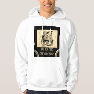 Inte nu ännu en gång kanske svart med silver färg hoodie