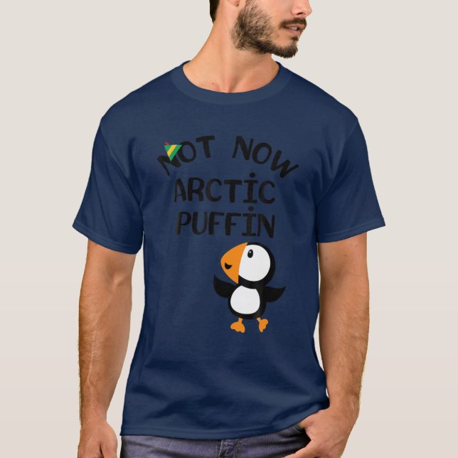 Inte nu arktisk puffin Elf Hat Funny julklapp T Shirt (Framsida)