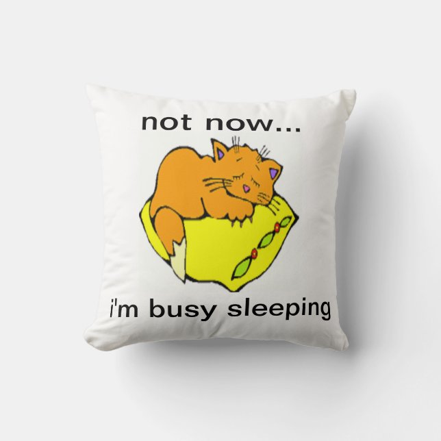 INTE NU... JAG ÄR BUSY SLEEPING KUDDE (Framsida)