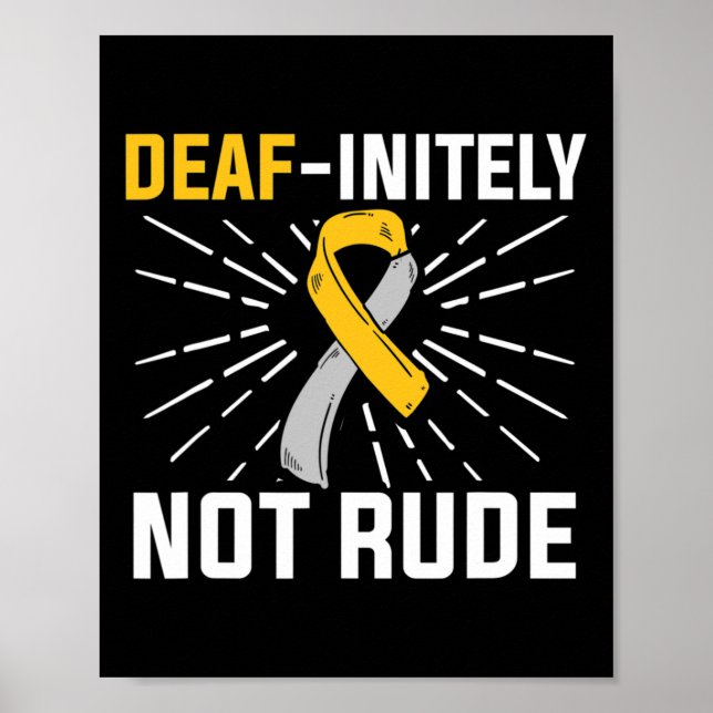 Inte ohyfsad. ASL döv tecken Tecken språk döv medv Poster (Framsidan)