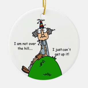 Inte över backehumorn julgransprydnad keramik