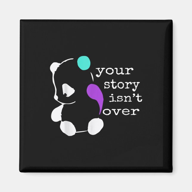 Inte över - Semikolon Gift Suicide Prevention Magnet (Framsidan)