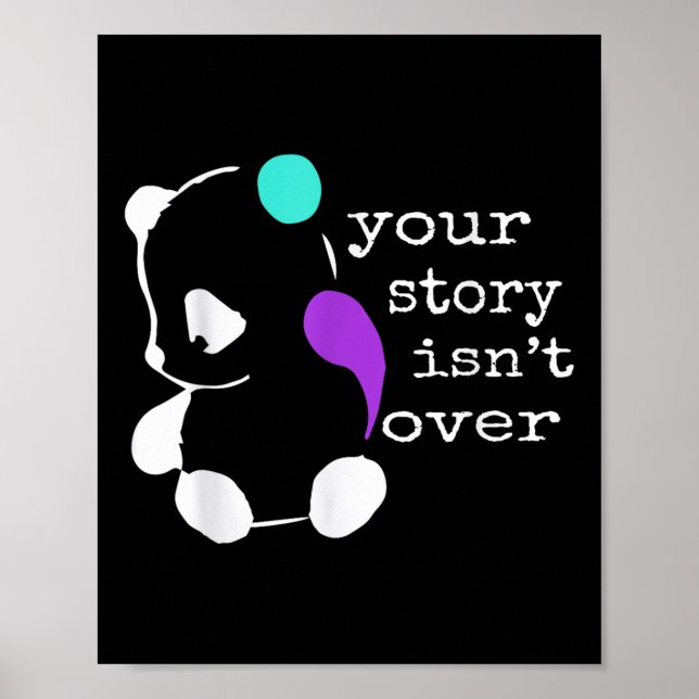 Inte över - Semikolon Gift Suicide Prevention Poster (Framsidan)