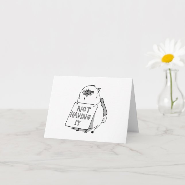 Inte på humör arg mops-kort kort (Liten växt)