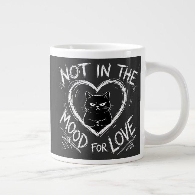 Inte på humör för kärlek Grumpy Cat Sarcastic Jumbo Mugg (Höger)