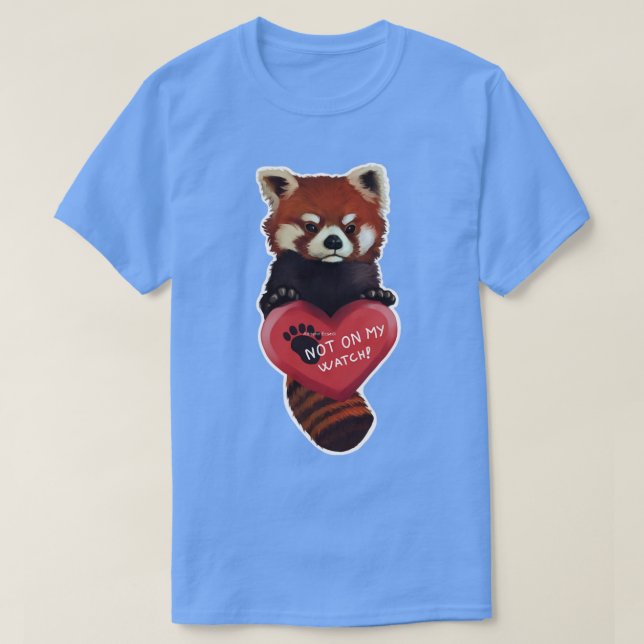 Inte på min röda panda med hjärta t shirt (Design framsida)