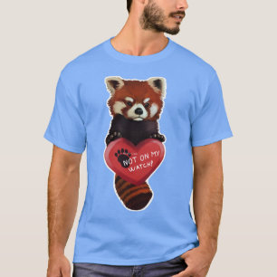 Inte på min röda panda med hjärta t shirt