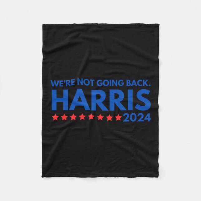 Inte på väg tillbaka Kamala Harris 2024 Design Fleecefilt (Framsidan)