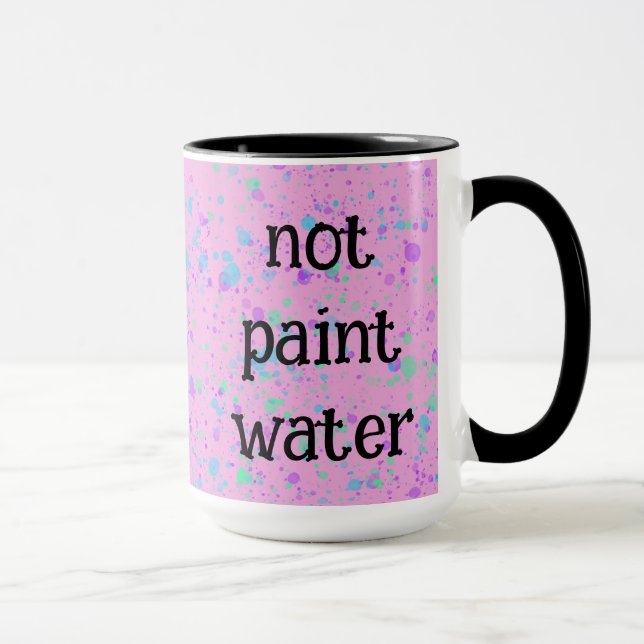 Inte Paint Vatten Funny Rosa Splatter Coffee Mugg (Höger)