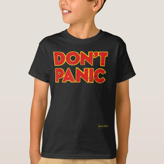 Inte panik vintage slitna skjorta t shirt (Framsida)