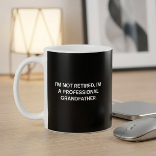 Inte Pensionerad Professionell Farfar Design Kaffemugg