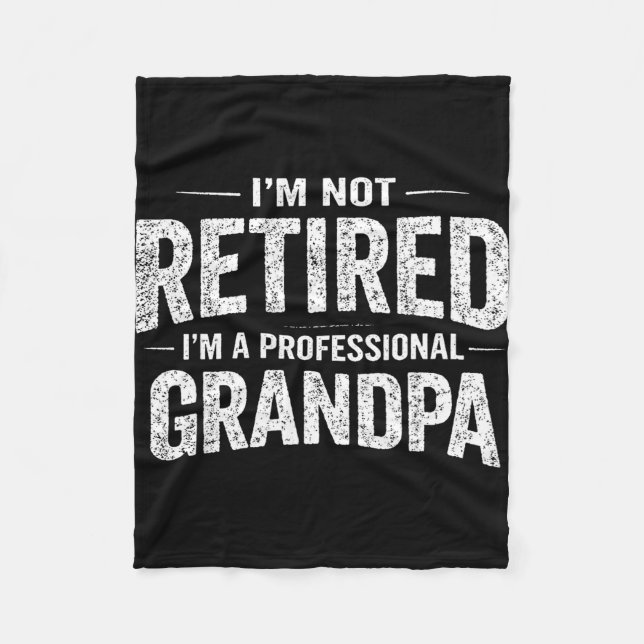 Inte pensionerad professionell farfar pension 2026 fleecefilt (Framsidan)