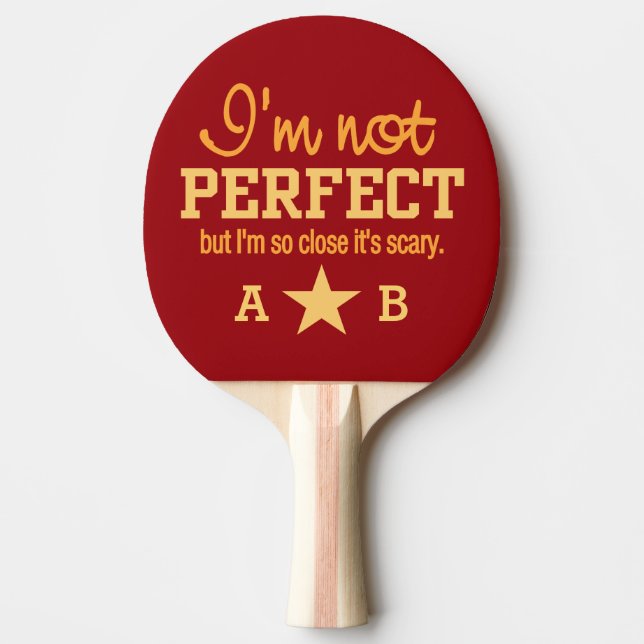 Inte Perfekt anpassningsbar monogram ping pong pad Pingisracket (Framsidan)