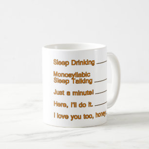 Inte prata än, Sömnig fina citattecken Quirky Humo Kaffemugg
