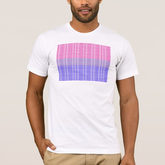 "Inte rak" Biflagga T-shirt (Framsida)