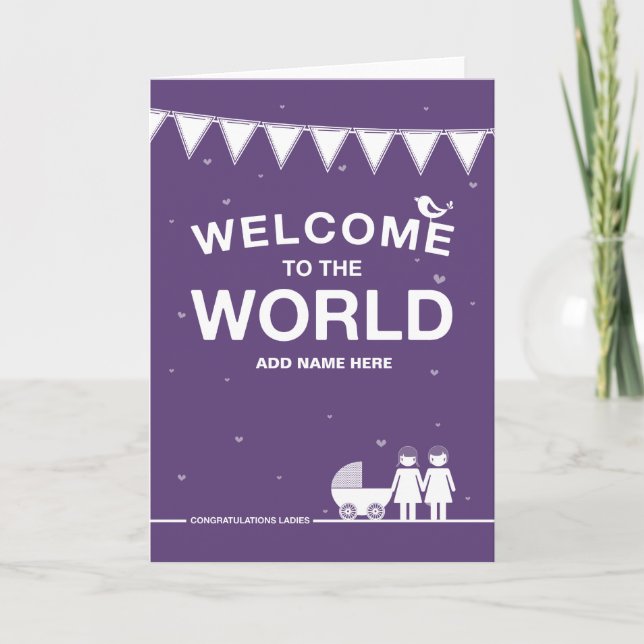 Inte Rakt designkort för Nyfödd bebis Kort (Framsida)